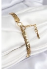 BFS 316L Çelik Ezme Zincir Model Gold Renk Kadın Bileklik