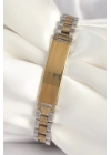 BFS 316L Çelik Gold Gümüş Renk Zincir Künye Model Erkek Bileklik