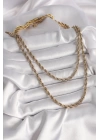 BFS 316L Çelik Gold Renk 1 Metre Burgu Zincir Kadın Kolye