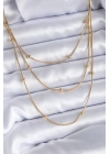 BFS 316L Çelik Gold Renk 3lü Minimal Toplu Kadın Kolye
