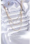 BFS 316L Çelik Gold Renk 3lü Minimal Toplu Kadın Kolye
