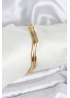 BFS 316L Çelik Gold Renk 65 mm Ajda Zikzak Model 3lü Kadın Bileklik