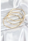 BFS 316L Çelik Gold Renk 65 mm Ajda Zikzak Model 3lü Kadın Bileklik