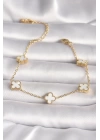 BFS 316L Çelik Gold Renk Baby Boy Yonca Model Kadın Bileklik