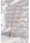 BFS 316L Çelik Gold Renk Beyaz Mineli Karışık Figürlü Tarot Kolye