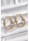 BFS 316L Çelik Gold Renk Burgu Halka Model Kadın Küpe
