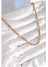 BFS 316L Çelik Gold Renk Burgu Zincir Model Kadın Kolye