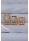 BFS 316L Çelik Gold Renk Dikdörtgen Küpe Seti