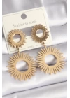 BFS 316L Çelik Gold Renk Güneş Model Kadın Küpe