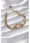BFS 316L Çelik Gold Renk İtalyan Zincir Düğüm Model Kadın Bileklik