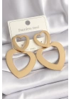 BFS 316L Çelik Gold Renk Kalp Model Kadın Küpe
