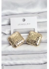 BFS 316L Çelik Gold Renk Kare Vintage Kadın Küpe