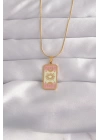 BFS 316L Çelik Gold Renk Karışık Mineli Ay Figür Tarot Kolye
