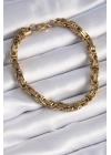 BFS 316L Çelik Gold Renk Kral Zincir Model Erkek Bileklik