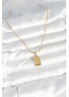 BFS 316L Çelik Gold Renk Külçe Altın Model Kolye