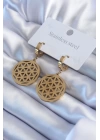 BFS 316L Çelik Gold Renk Lotus Model Kadın Küpe