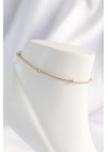 BFS 316L Çelik Gold Renk Minimal Topçuk Model Halhal