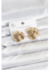 BFS 316L Çelik Gold Renk Sarmal Model Kadın Küpe