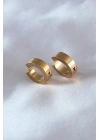 BFS 316L Çelik Gold Renk Sıkıştırmalı Erkek Küpe