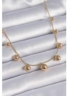 BFS 316L Çelik Gold Renk Top Model Kadın Kolye
