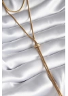BFS 316L Çelik Gold Renk Tüp Zincir Asansör Model Kadın Kolye