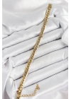 BFS 316L Çelik Gold Renk Yassı Zincir Kadın Bileklik
