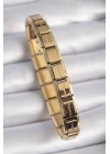 BFS 316L Çelik Gold Renk Yazılı Nomination Charm Bileklik