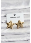 BFS 316L Çelik Gold Renk Yıldız Model Kadın Küpe