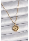 BFS 316L Çelik Gold Renk Zincir Gold Altın Model Kadın Kolye