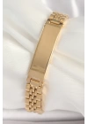 BFS 316L Çelik Gold Renk Zincir Künye Model Erkek Bileklik