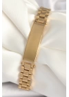 BFS 316L Çelik Gold Renk Zincir Künye Model Erkek Bileklik