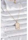 BFS 316L Çelik Gold Renk Zincir Yay Burcu Zirkon Taşlı Kadın Kolye
