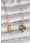 BFS 316L Çelik Gold Renk Zincir Zirkon Taşlı Ying Yang Model Gün Batımı İşlemeli Arkadaşlık Kadın Kolye