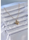 BFS 316L Çelik Gold Renk Zirkon Detay Kalp Model Kadın Kolye