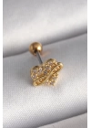 BFS 316L Çelik Gold Renk Zirkon Taşlı Kalp Sonsuzluk Detay Tragus Piercing