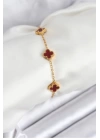 BFS 316L Çelik Gold Zincir Baby Boy Bordo Renk Bileklik