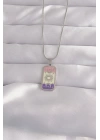 BFS 316L Çelik Gümüş Renk Karışık Mineli Ay Figür Tarot Kolye