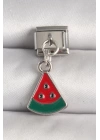BFS 316L Çelik Gümüş Renk Karpuz Dilim Model Nomination Charm