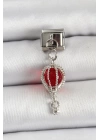 BFS 316L Çelik Gümüş Renk Kırmızı Uçan Balon Model Nomination Charm