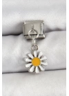 BFS 316L Çelik Gümüş Renk Papatya Model Nomination Charm