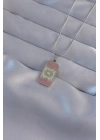 BFS 316L Çelik Gümüş Renk Pembe Mineli Ay Figür Tarot Kolye
