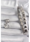 BFS 316L Çelik Gümüş Renk Sallantı Beyaz Kuğu Model Nomination Charm