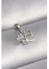 BFS 316L Çelik Gümüş Renk Zirkon Taş Detay Kurdele Model Tragus Piercing