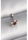 BFS 316L Çelik Gümüş Renk Zirkon Taşlı Çiçek Tragus Piercing