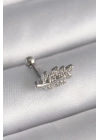 BFS 316L Çelik Gümüş Renk Zirkon Taşlı Dal Tragus Piercing
