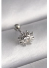 BFS 316L Çelik Gümüş Renk Zirkon Taşlı Güneş Tragus Piercing