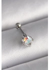 BFS 316L Çelik Gümüş Renk Zirkon Taşlı Kalp Tragus Piercing