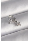BFS 316L Çelik Gümüş Renk Zirkon Taşlı Kelebek Model Sallantı Detay Tragus Piercing