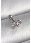 BFS 316L Çelik Gümüş Renk Zirkon Taşlı Kurdele Tragus Piercing