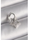 BFS 316L Çelik Gümüş Renk Zirkon Taşlı Sallantı Yıldız Model Tragus Piercing